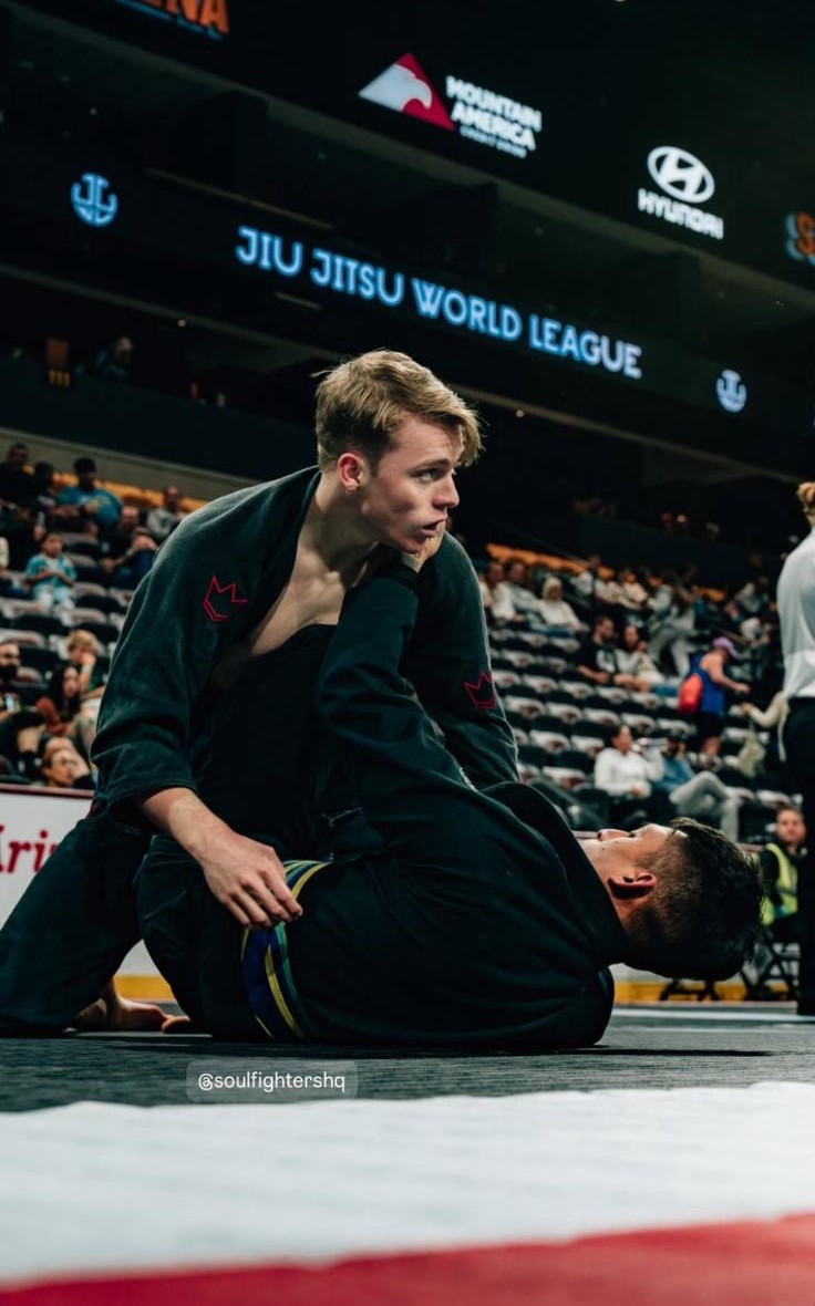 Mack Horne competing in a Brazilian Jiu-Jitsu match at the Arizona State Championship